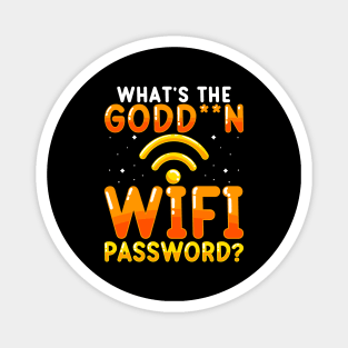 What's The Godd N Wifi Password? Funny Password Wifi Tee Magnet